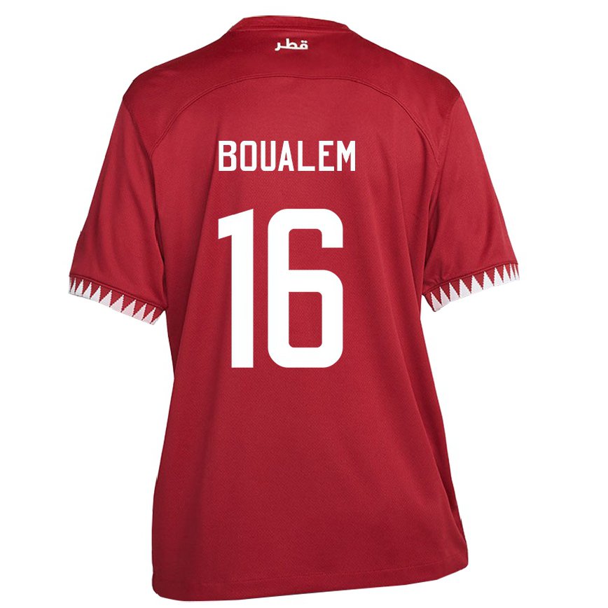 Mujer Camiseta Catar Boualem Khoukhi #16 Granate 1ª Equipación 22-24 México