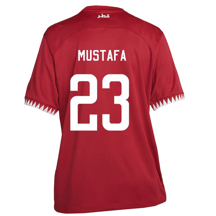 Mujer Camiseta Catar Mustafa Mashaal #23 Granate 1ª Equipación 22-24 México