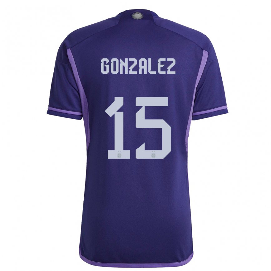 Mujer Camiseta Argentina Nicolas Gonzalez #15 Morado 2ª Equipación 22-24 México