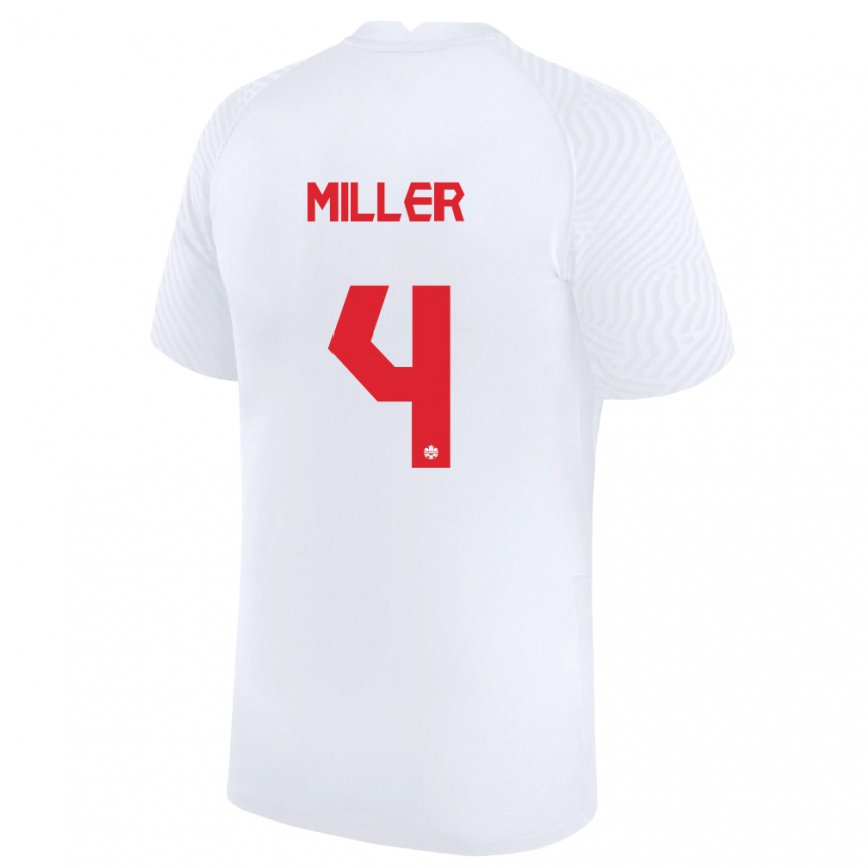 Mujer Camiseta Canadá Kamal Miller #4 Blanco 2ª Equipación 22-24 México