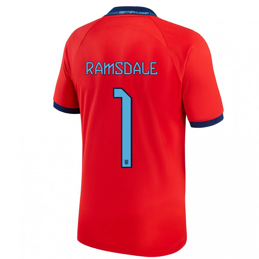 Mujer Camiseta Inglaterra Aaron Ramsdale #1 Rojo 2ª Equipación 22-24 México
