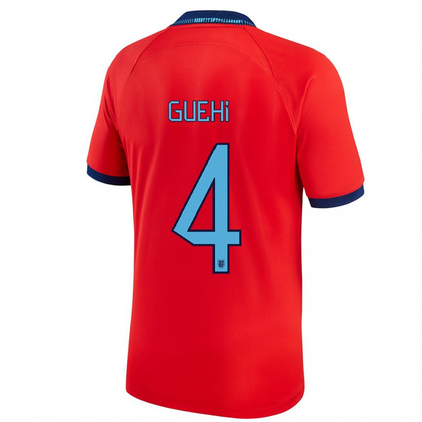 Mujer Camiseta Inglaterra Marc Guehi #4 Rojo 2ª Equipación 22-24 México