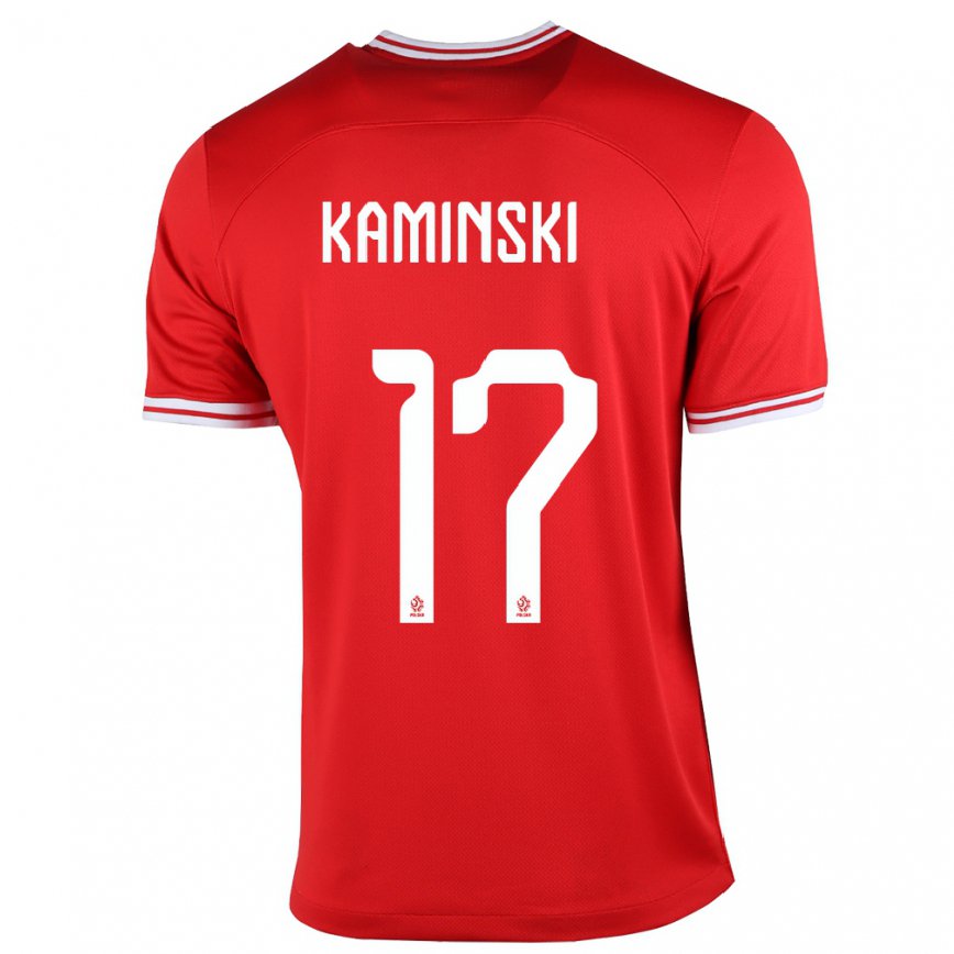 Mujer Camiseta Polonia Jakub Kaminski #17 Rojo 2ª Equipación 22-24 México