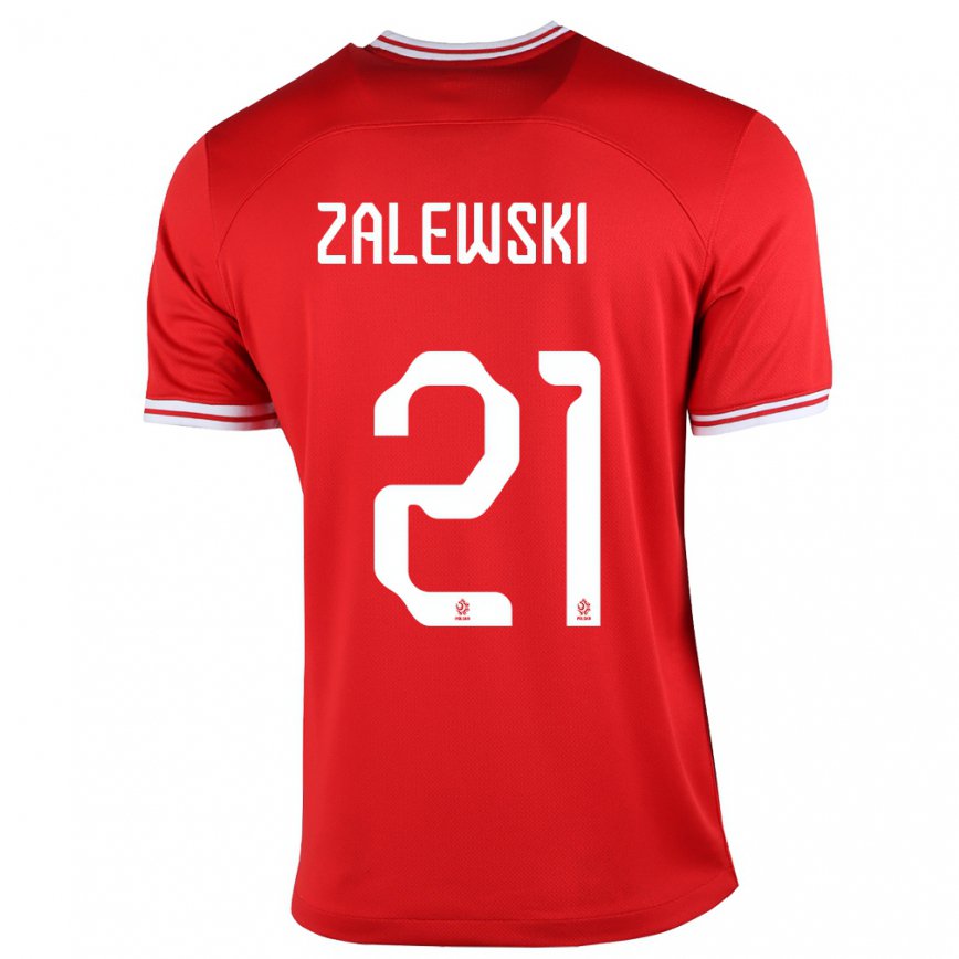 Mujer Camiseta Polonia Nicola Zalewski #21 Rojo 2ª Equipación 22-24 México