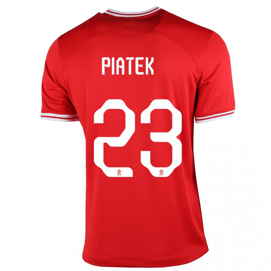 Mujer Camiseta Polonia Krzysztof Piatek #23 Rojo 2ª Equipación 22-24 México