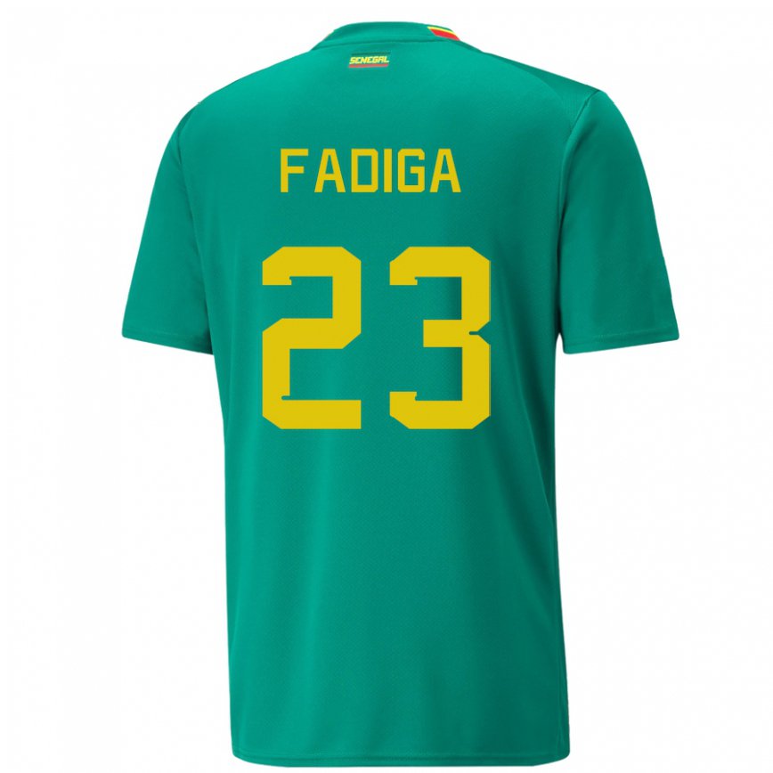 Mujer Camiseta Senegal Noah Fadiga #23 Verde 2ª Equipación 22-24 México