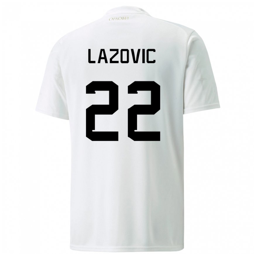 Mujer Camiseta Serbia Darko Lazovic #22 Blanco 2ª Equipación 22-24 México