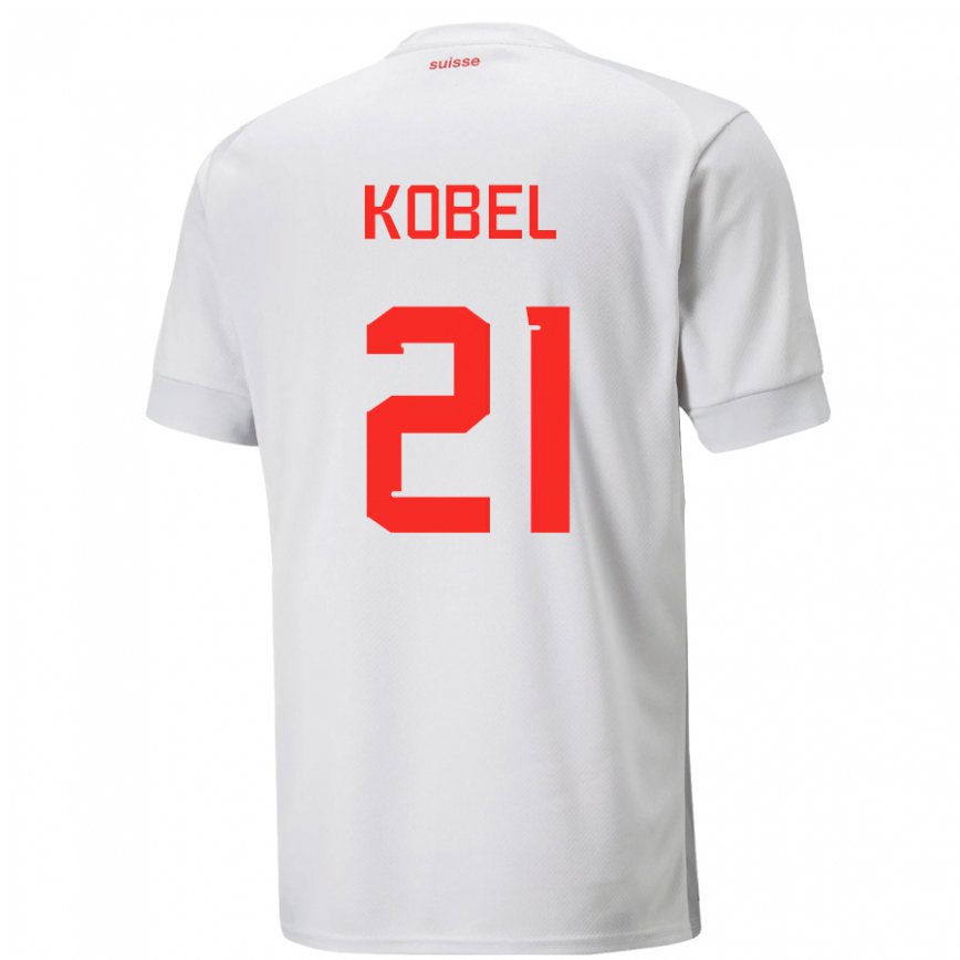 Mujer Camiseta Suiza Gregor Kobel #21 Blanco 2ª Equipación 22-24 México
