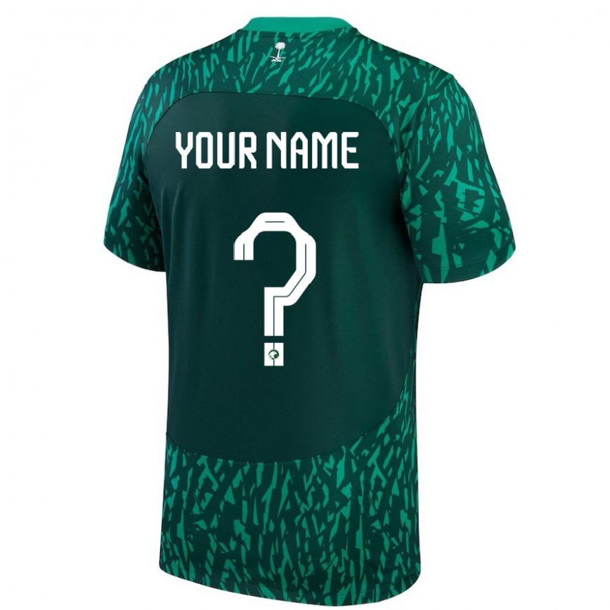 Mujer Camiseta Arabia Saudita Su Nombre #0 Verde Oscuro 2ª Equipación 22-24 México