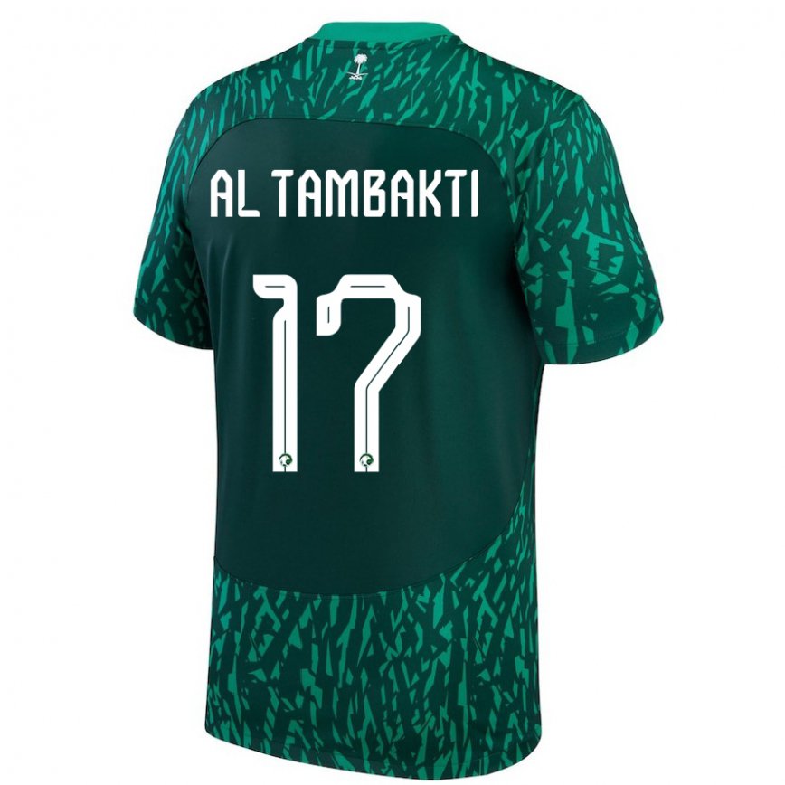 Mujer Camiseta Arabia Saudita Hassan Al Tambakti #17 Verde Oscuro 2ª Equipación 22-24 México