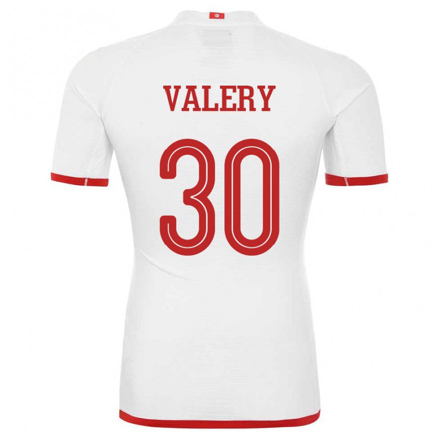 Mujer Camiseta Túnez Yann Valery #30 Blanco 2ª Equipación 22-24 México