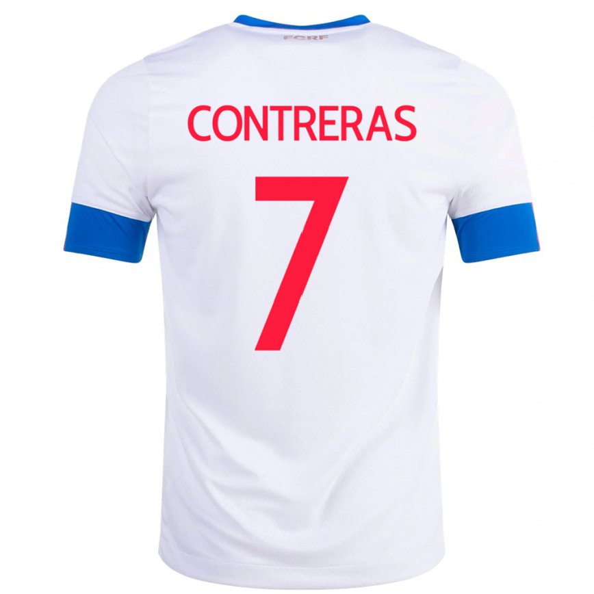 Mujer Camiseta Costa Rica Anthony Contreras #7 Blanco 2ª Equipación 22-24 México