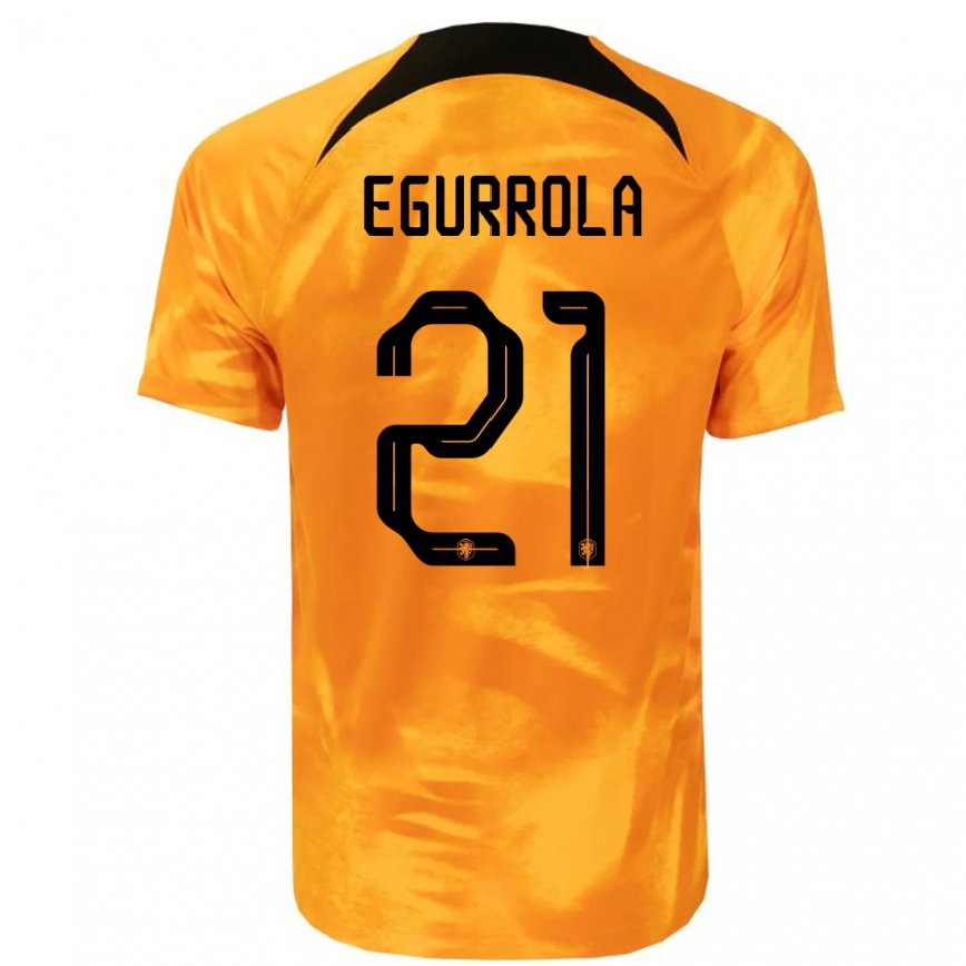 Niño Camiseta Países Bajos Damaris Egurrola #21 Naranja Láser 1ª Equipación 22-24 México