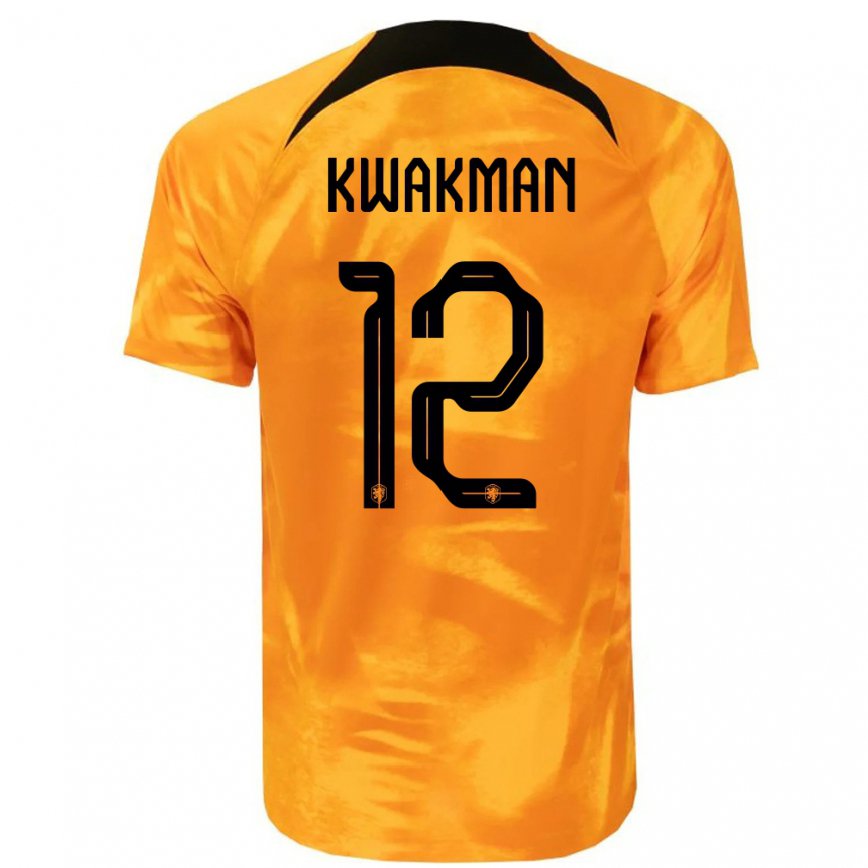 Niño Camiseta Países Bajos Dave Kwakman #12 Naranja Láser 1ª Equipación 22-24 México