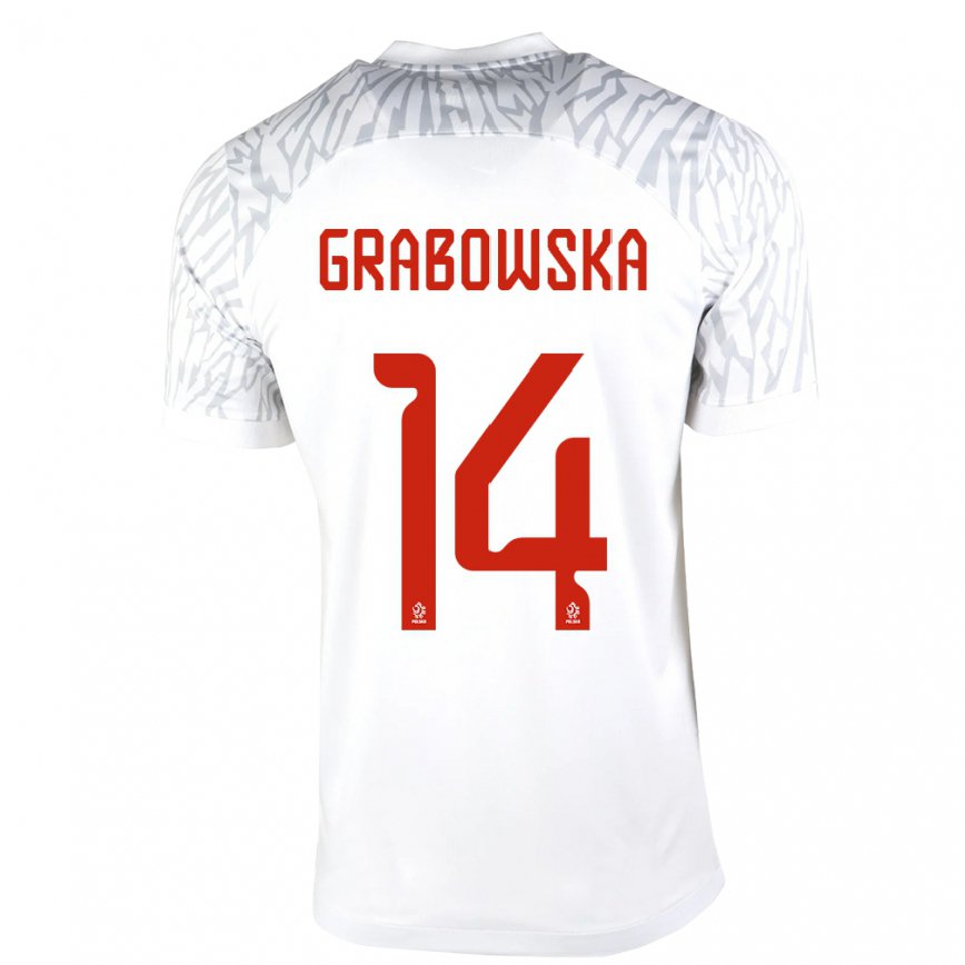 Niño Camiseta Polonia Dominika Grabowska #14 Blanco 1ª Equipación 22-24 México