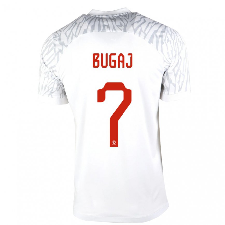 Niño Camiseta Polonia Dawid Bugaj #7 Blanco 1ª Equipación 22-24 México