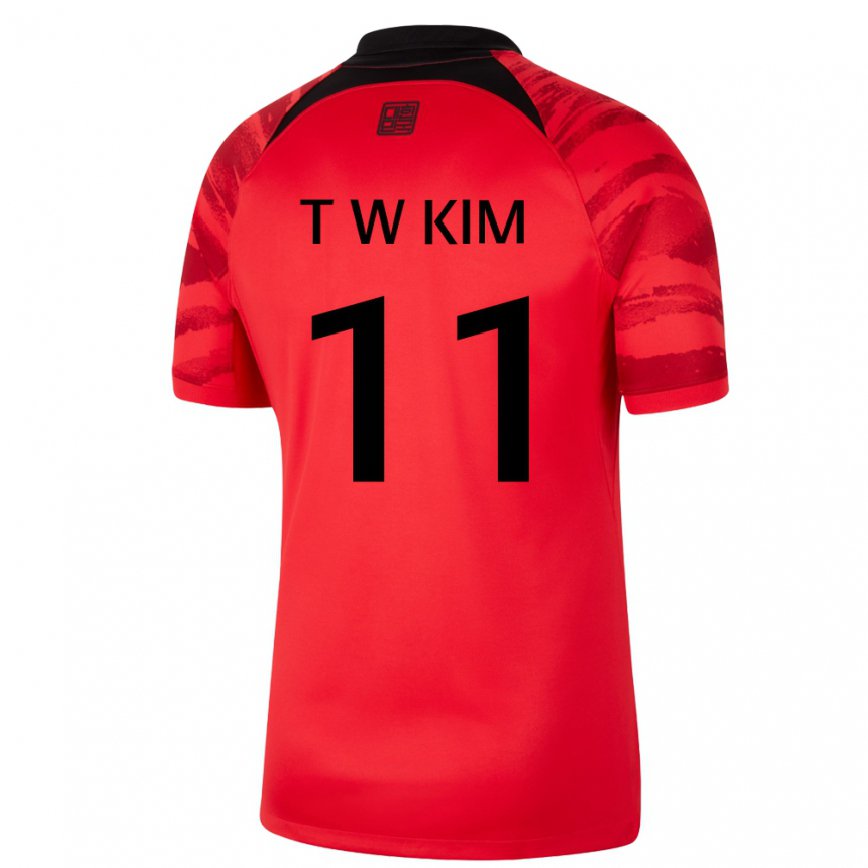 Niño Camiseta Corea Del Sur Kim Tae Wook #11 Negro Rojo 1ª Equipación 22-24 México