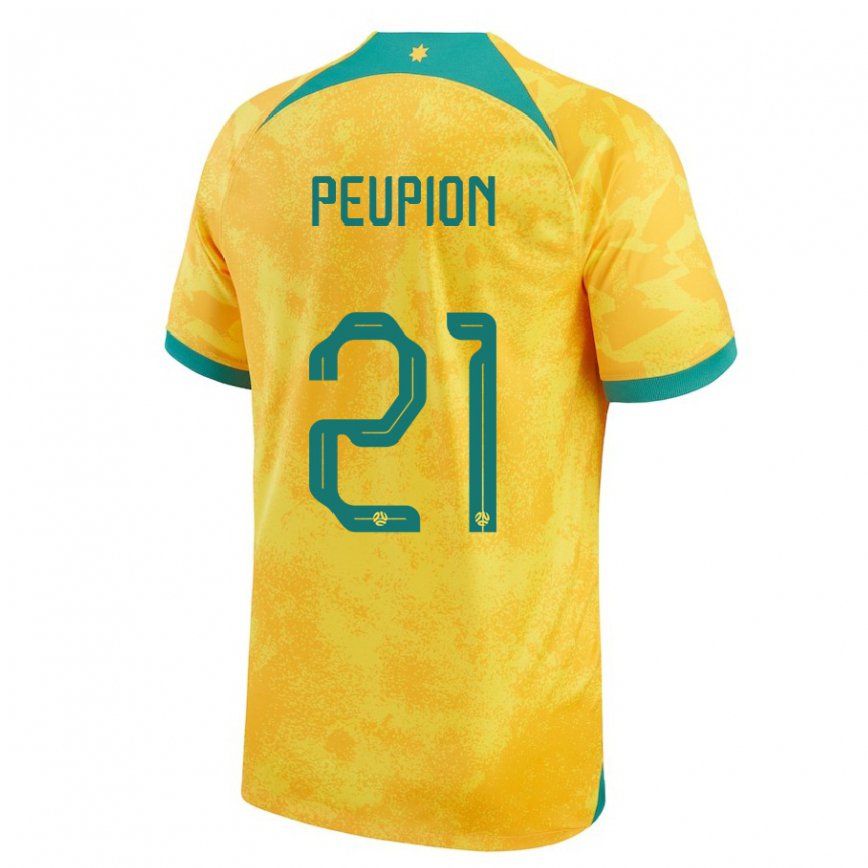Niño Camiseta Australia Cameron Peupion #21 Dorado 1ª Equipación 22-24 México