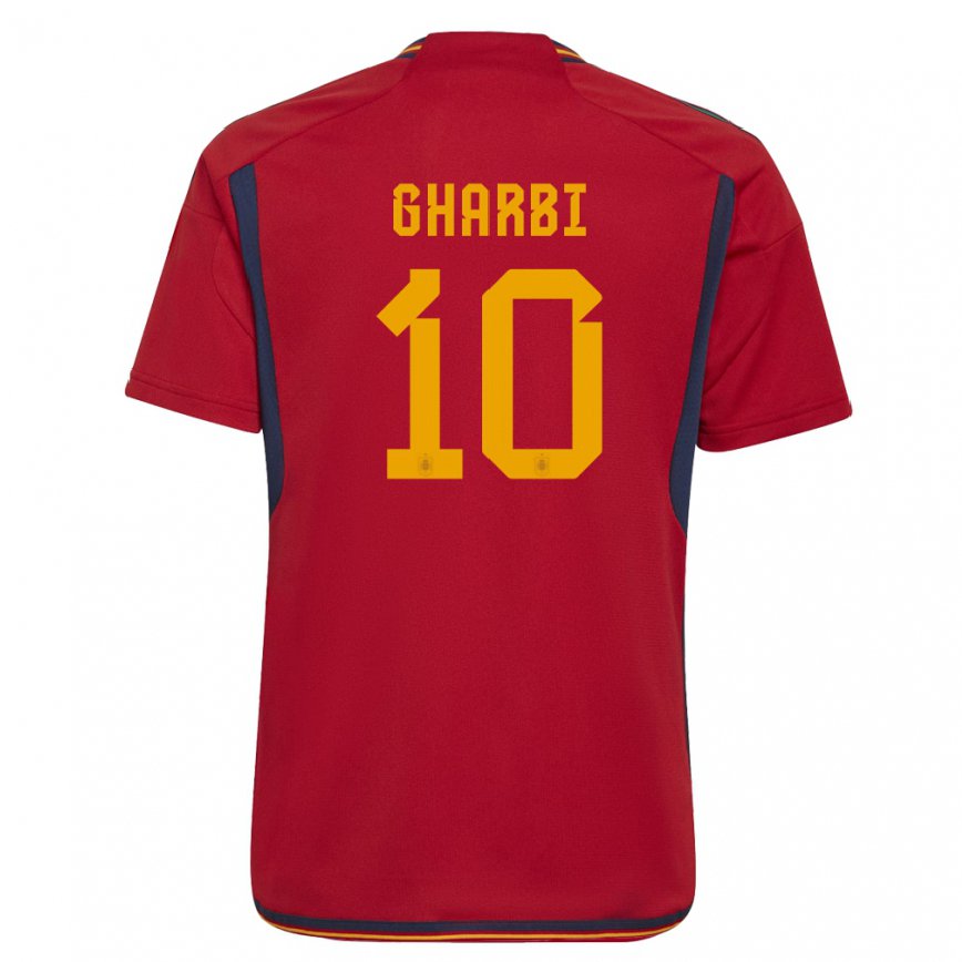 Niño Camiseta España Ismael Gharbi #10 Rojo 1ª Equipación 22-24 México