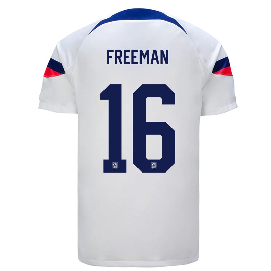Niño Camiseta Estados Unidos Alex Freeman #16 Blanco 1ª Equipación 22-24 México
