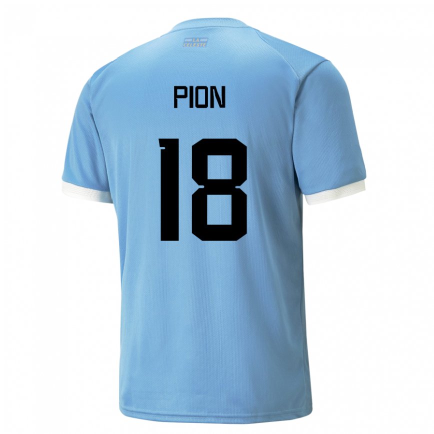 Niño Camiseta Uruguay Mariana Pion #18 Azul 1ª Equipación 22-24 México