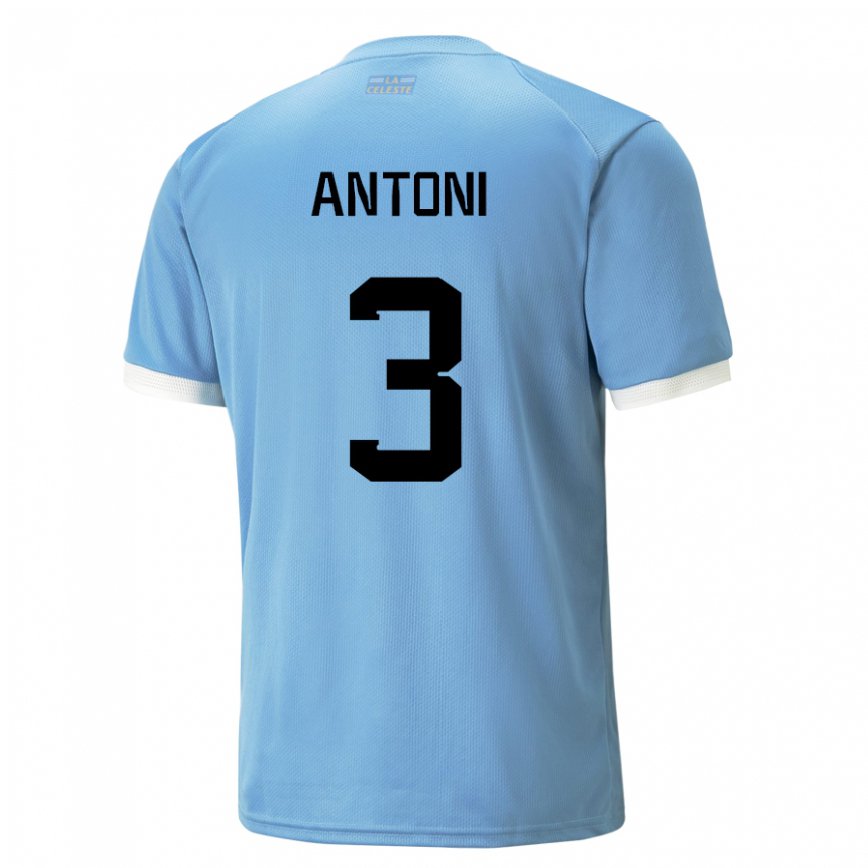 Niño Camiseta Uruguay Mateo Antoni #3 Azul 1ª Equipación 22-24 México