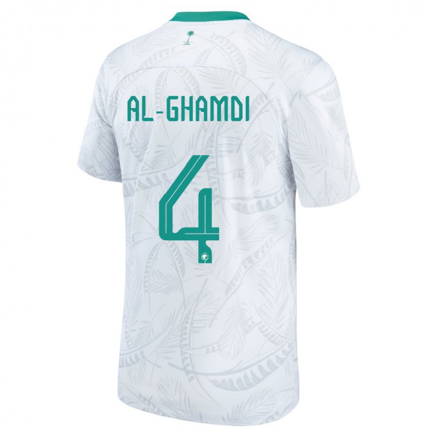 Niño Camiseta Arabia Saudita Talah Al Ghamdi #4 Blanco 1ª Equipación 22-24 México