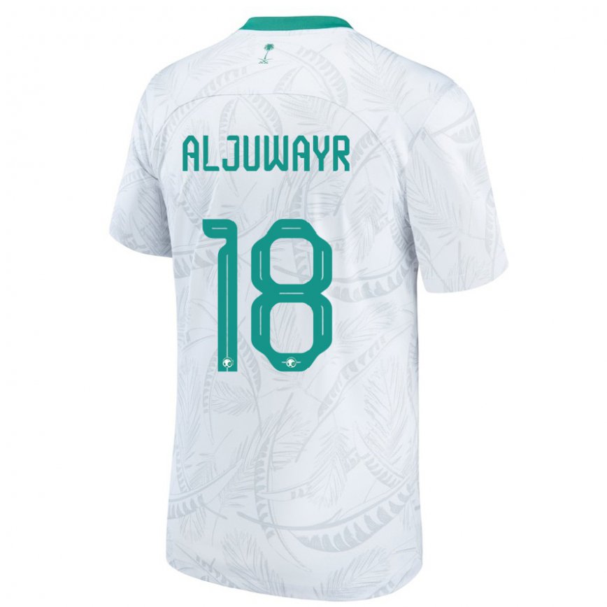 Niño Camiseta Arabia Saudita Musab Aljuwayr #18 Blanco 1ª Equipación 22-24 México