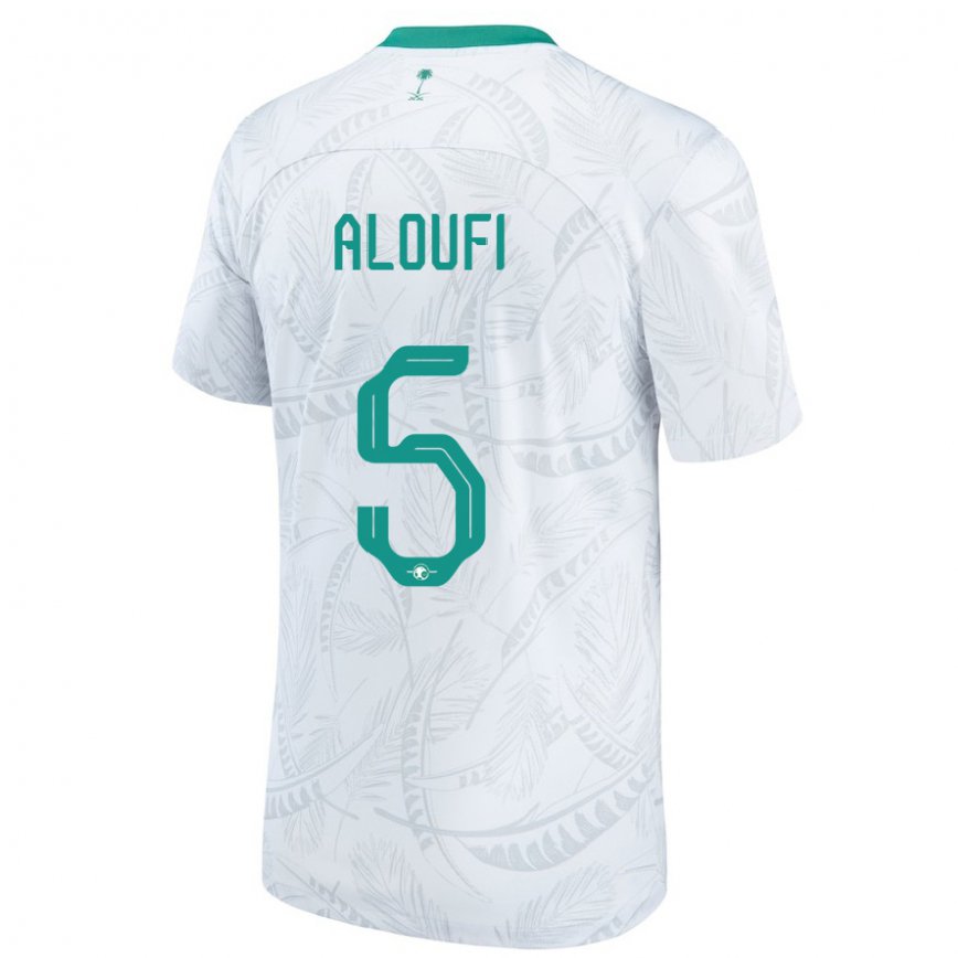 Niño Camiseta Arabia Saudita Mohammed Aloufi #5 Blanco 1ª Equipación 22-24 México