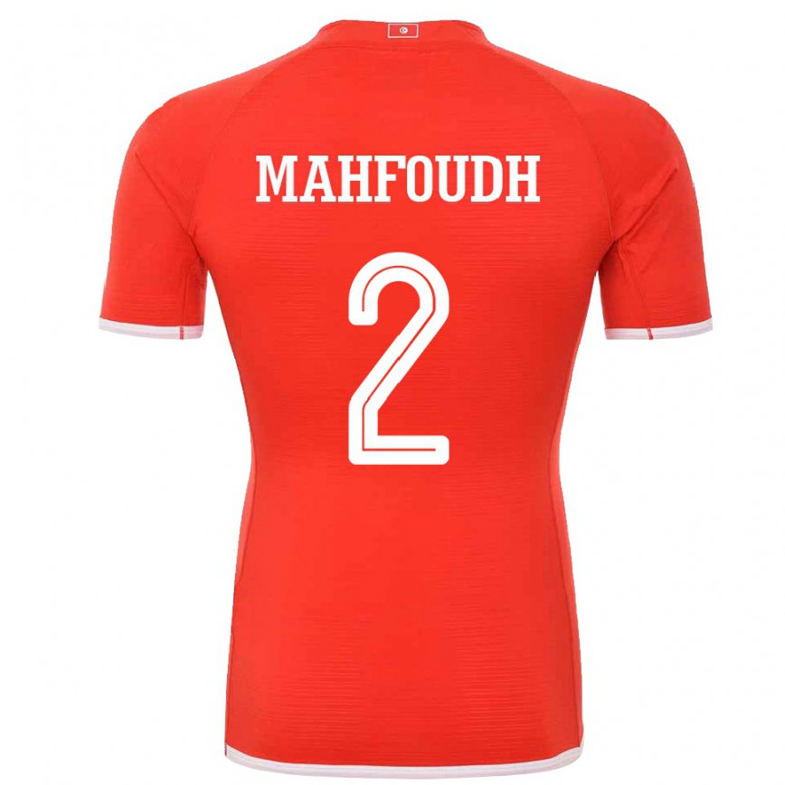 Niño Camiseta Túnez Dhikra Mahfoudh #2 Rojo 1ª Equipación 22-24 México