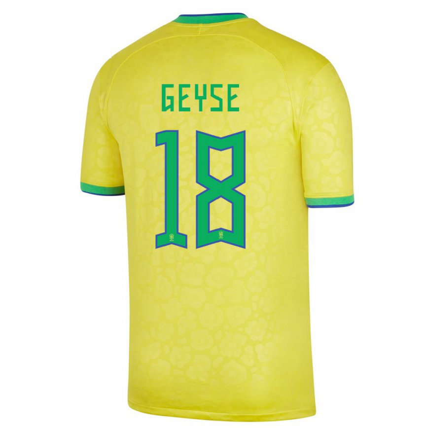 Niño Camiseta Brasil Geyse #18 Amarillo 1ª Equipación 22-24 México