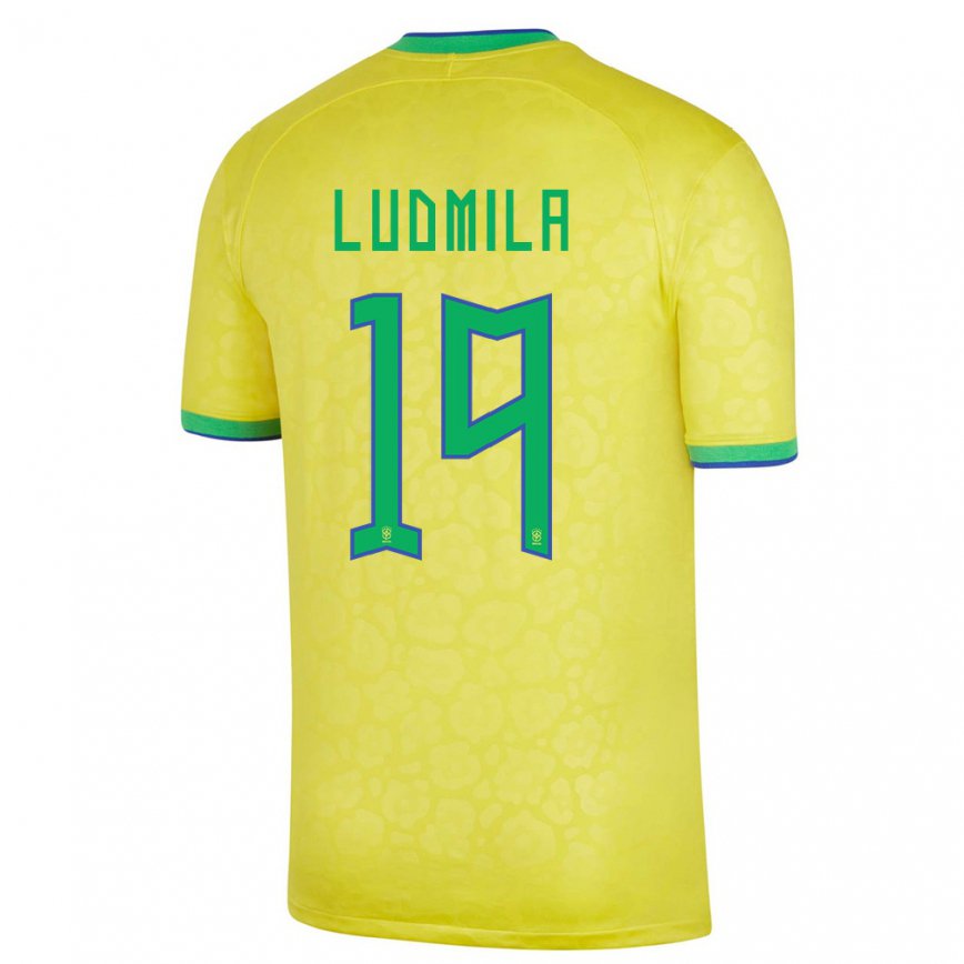 Niño Camiseta Brasil Ludmila #19 Amarillo 1ª Equipación 22-24 México