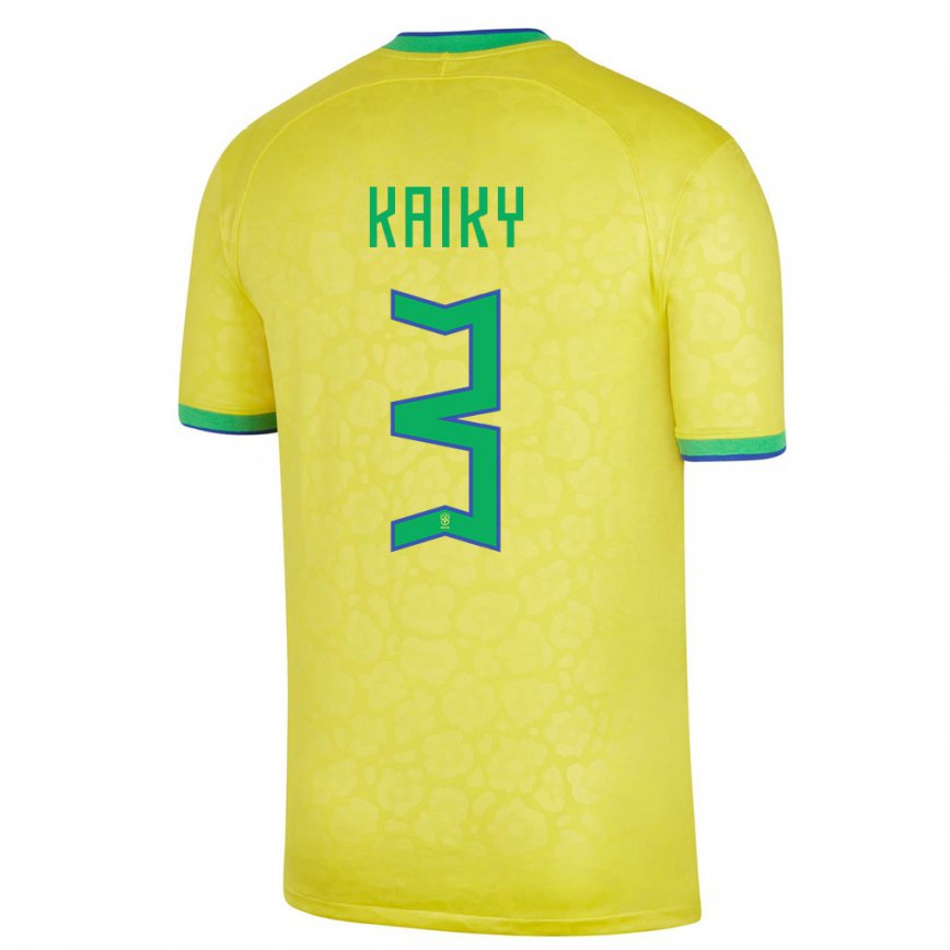 Niño Camiseta Brasil Kaiky #3 Amarillo 1ª Equipación 22-24 México