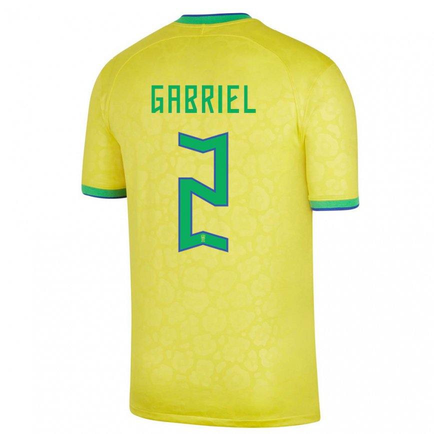 Niño Camiseta Brasil Victor Gabriel #2 Amarillo 1ª Equipación 22-24 México