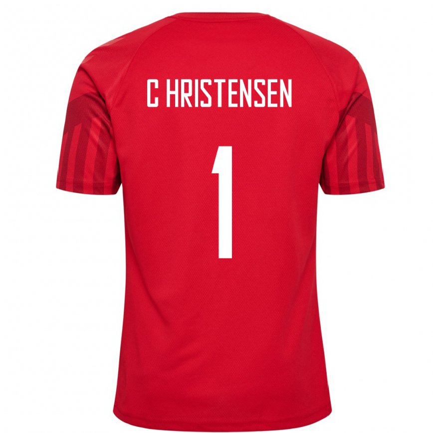 Niño Camiseta Dinamarca Lene Christensen #1 Rojo 1ª Equipación 22-24 México