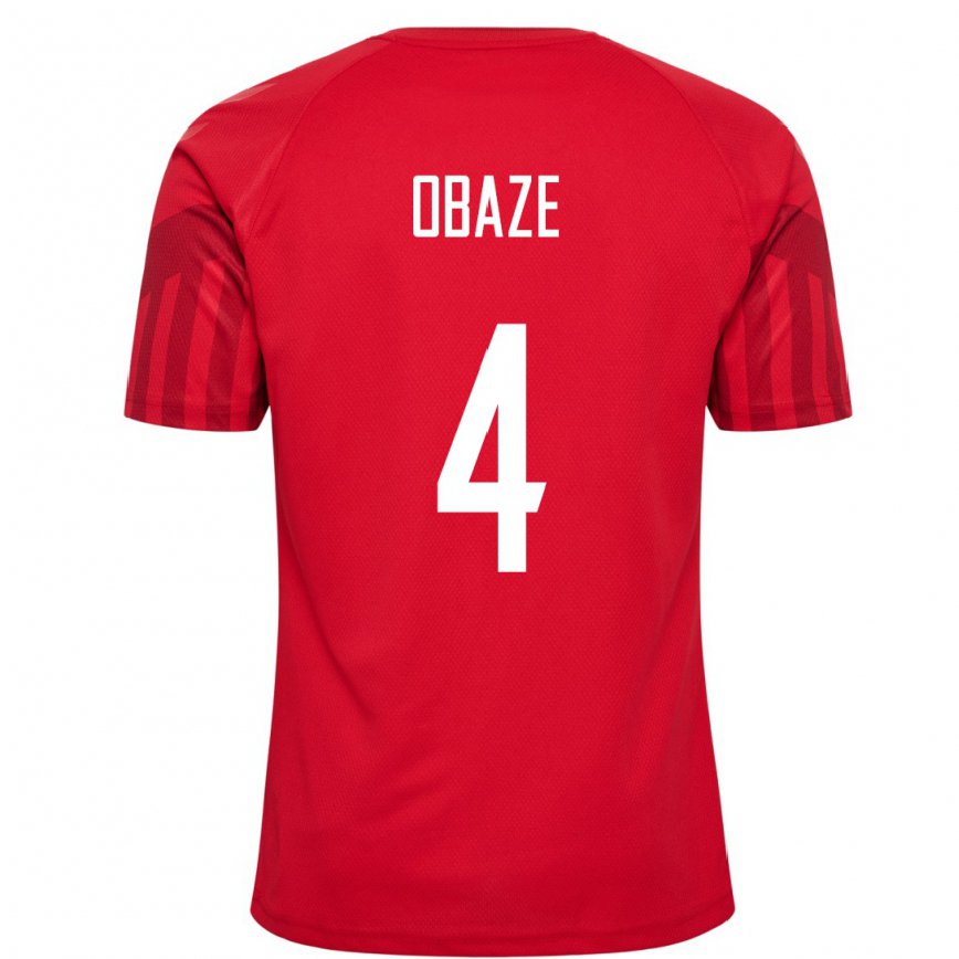 Niño Camiseta Dinamarca Isabella Obaze #4 Rojo 1ª Equipación 22-24 México