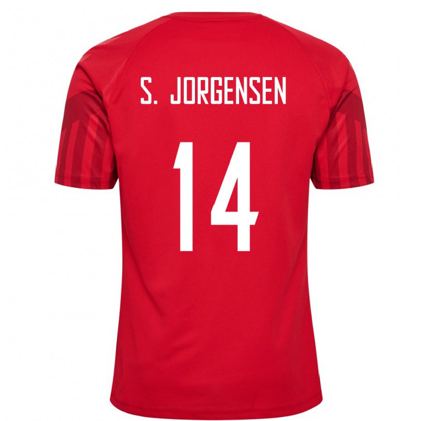 Niño Camiseta Dinamarca Sebastian Jorgensen #14 Rojo 1ª Equipación 22-24 México