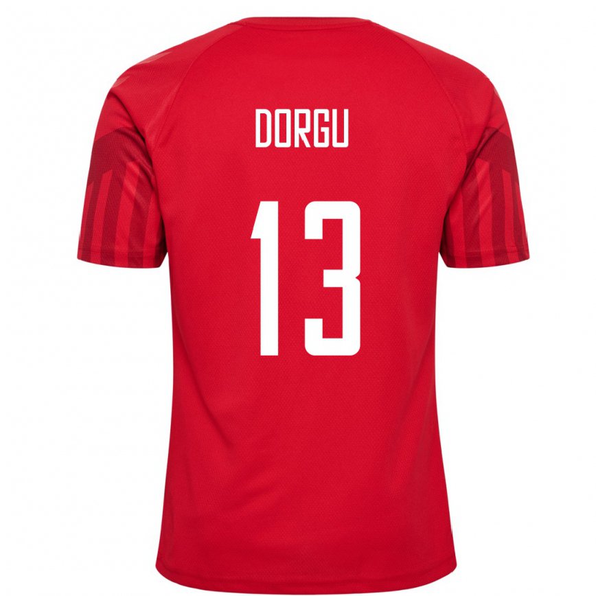Niño Camiseta Dinamarca Patrick Dorgu #13 Rojo 1ª Equipación 22-24 México