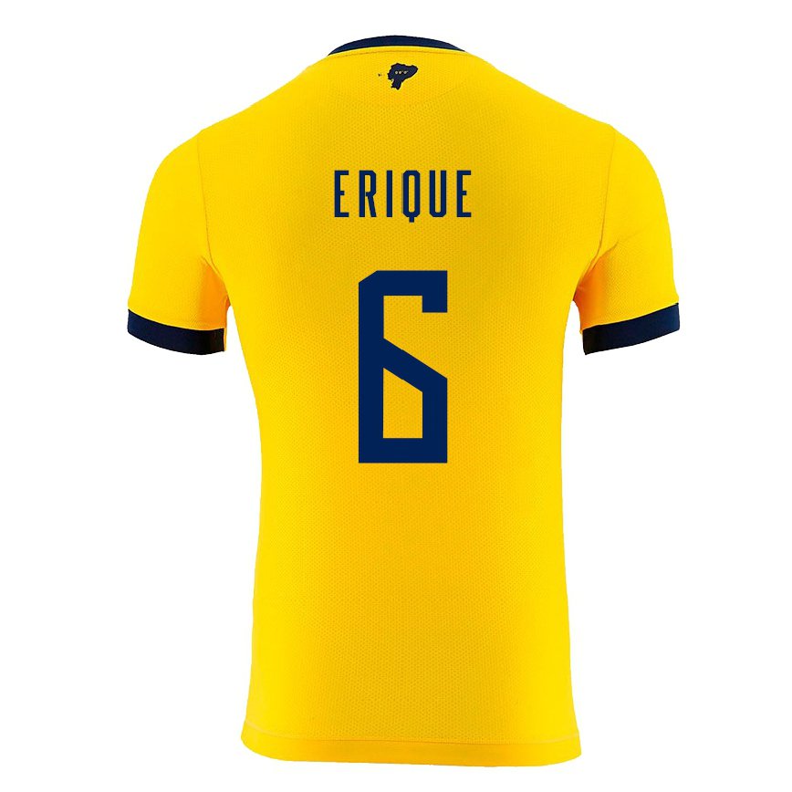 Niño Camiseta Ecuador Yeltzin Erique #6 Amarillo 1ª Equipación 22-24 México