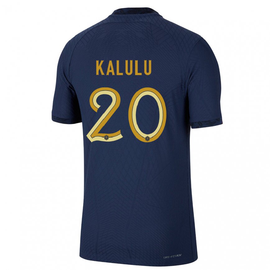 Niño Camiseta Francia Pierre Kalulu #20 Azul Marino 1ª Equipación 22-24 México