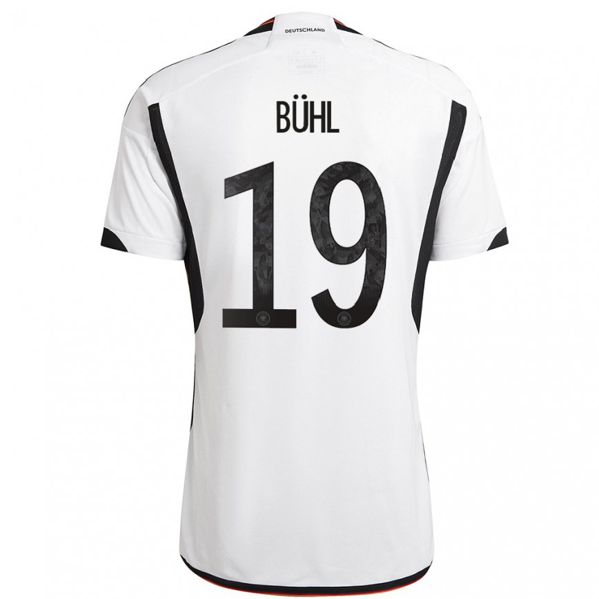 Niño Camiseta Alemania Klara Buhl #19 Blanco Negro 1ª Equipación 22-24 México