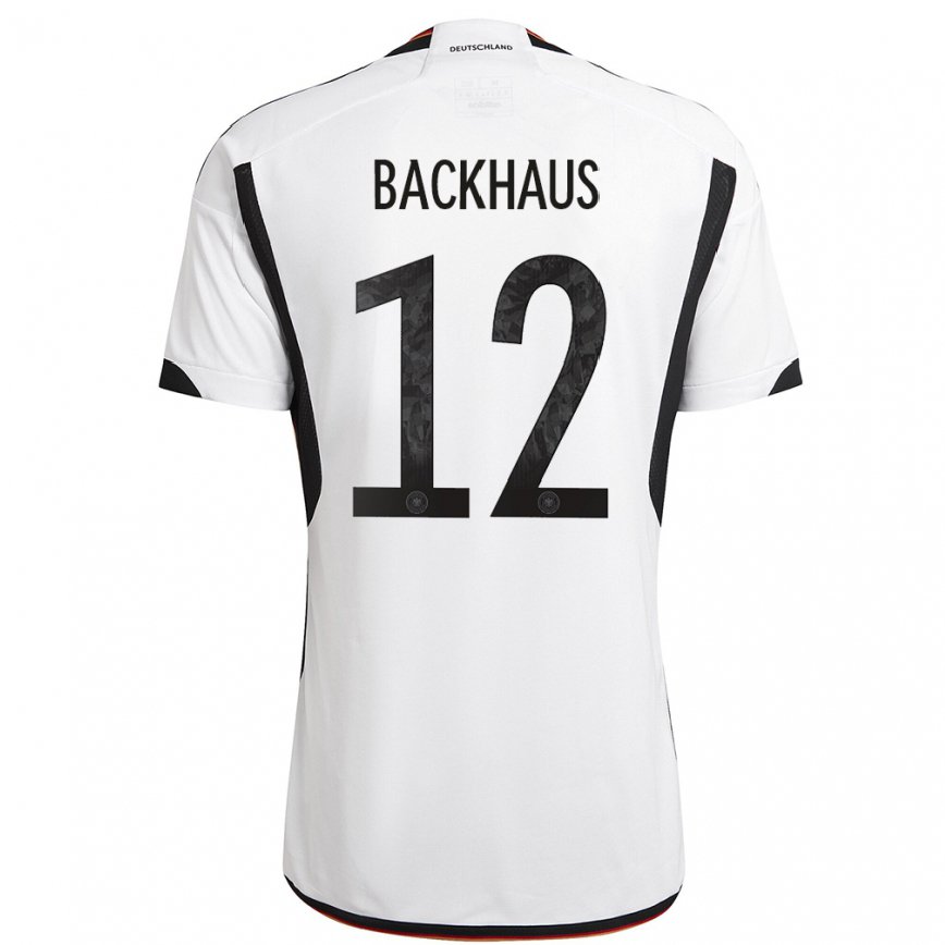 Niño Camiseta Alemania Mio Backhaus #12 Blanco Negro 1ª Equipación 22-24 México