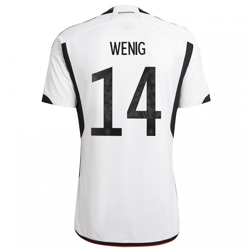 Niño Camiseta Alemania Marcel Wenig #14 Blanco Negro 1ª Equipación 22-24 México