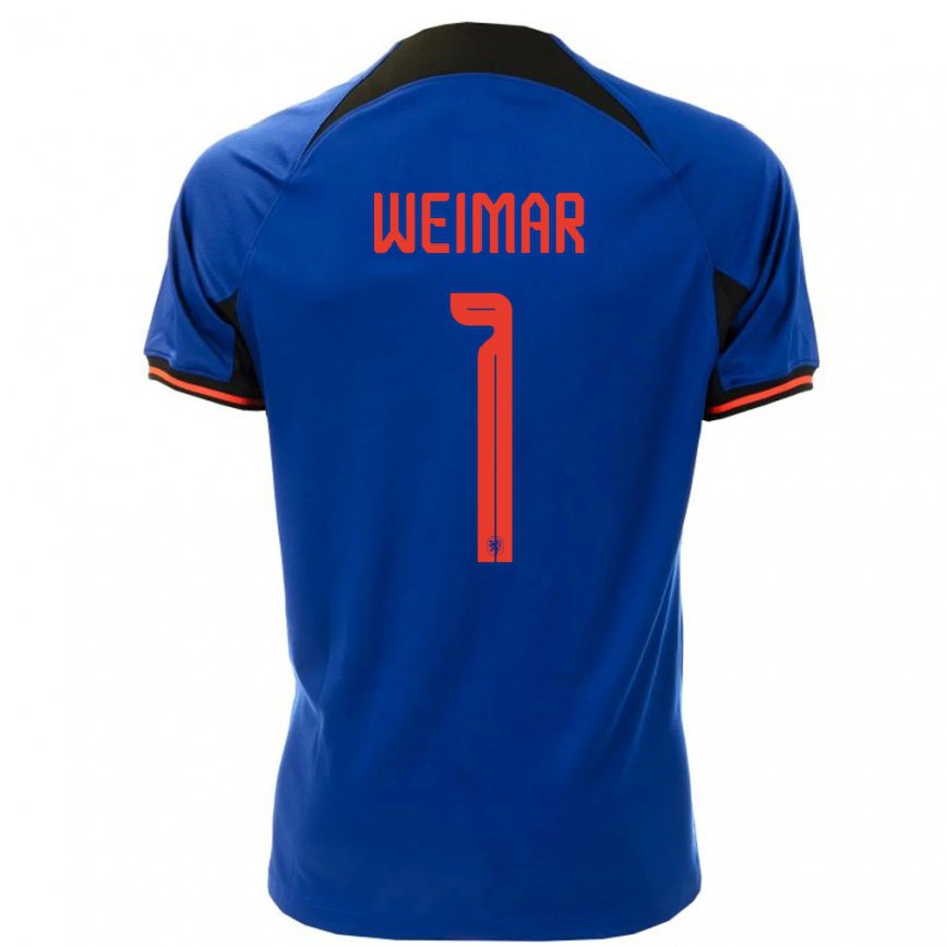 Niño Camiseta Países Bajos Jacintha Weimar #1 Azul Real 2ª Equipación 22-24 México