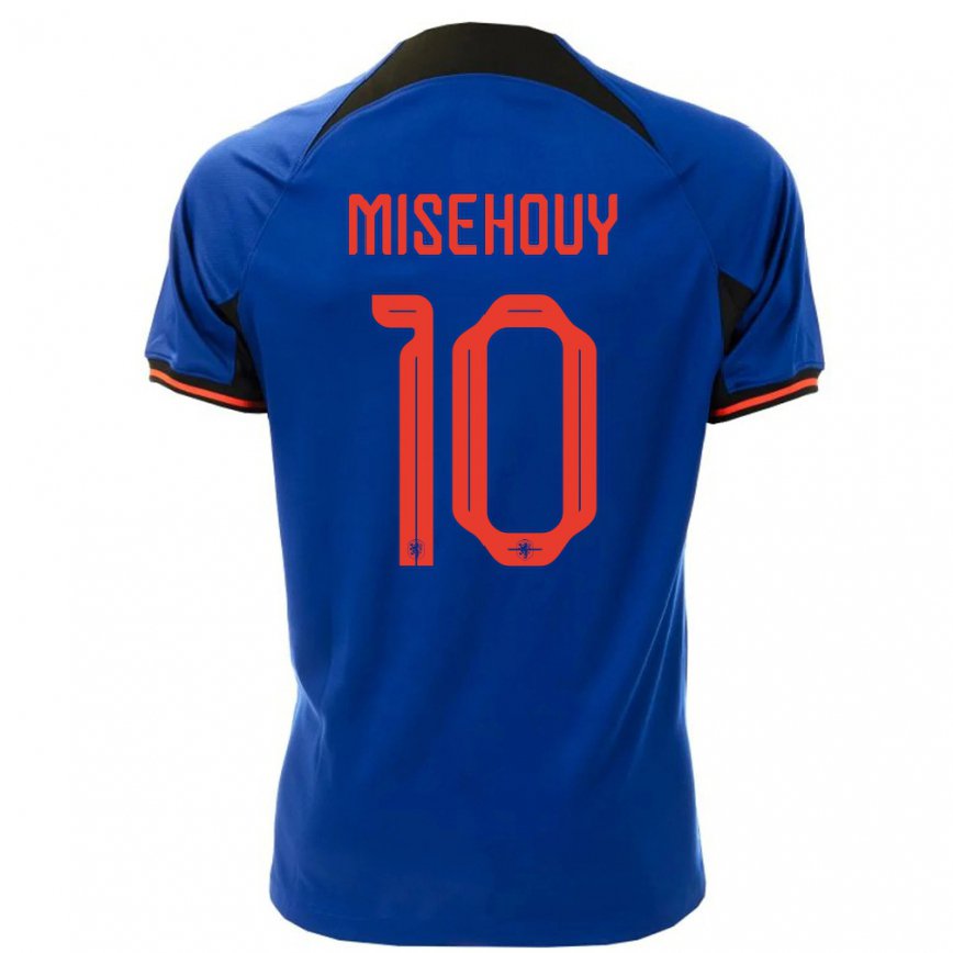 Niño Camiseta Países Bajos Gabriel Misehouy #10 Azul Real 2ª Equipación 22-24 México