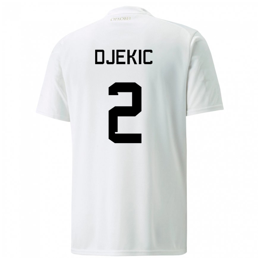 Niño Camiseta Serbia Djuro Giulio Djekic #2 Blanco 2ª Equipación 22-24 México