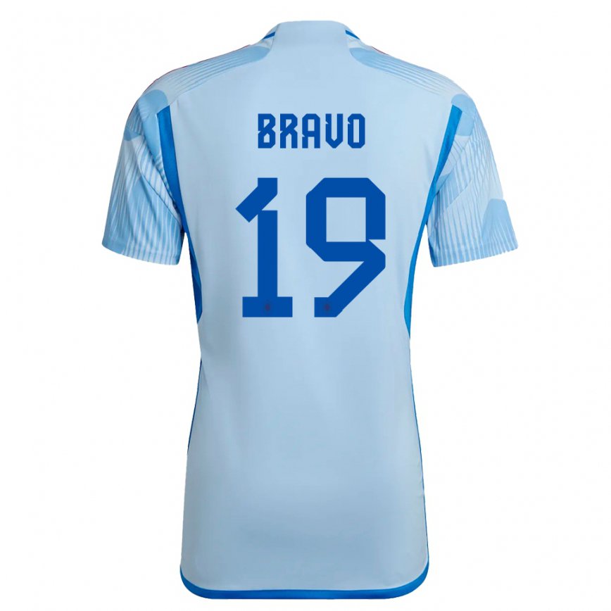 Niño Camiseta España Iker Bravo #19 Cielo Azul 2ª Equipación 22-24 México