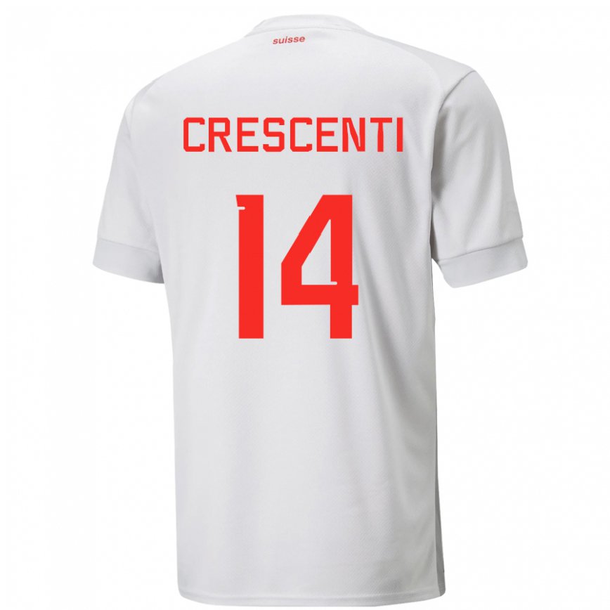 Niño Camiseta Suiza Federico Crescenti #14 Blanco 2ª Equipación 22-24 México