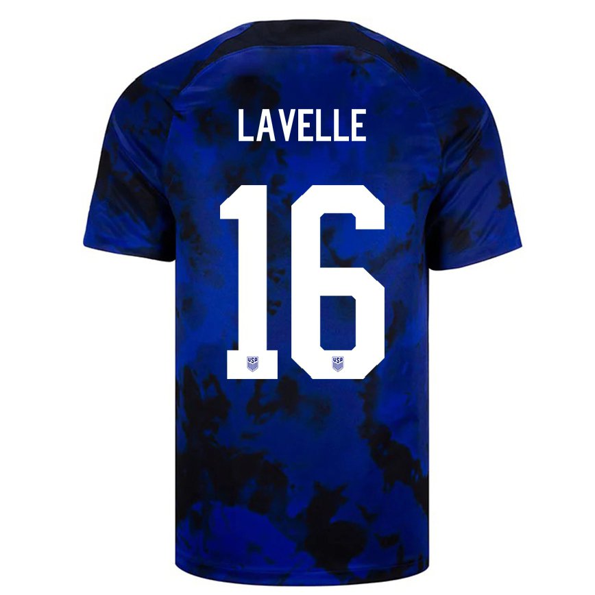 Niño Camiseta Estados Unidos Rose Lavelle #16 Azul Real 2ª Equipación 22-24 México