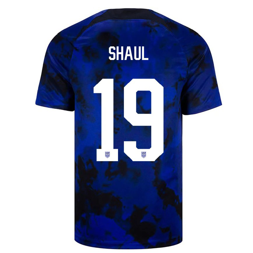 Niño Camiseta Estados Unidos Ian Shaul #19 Azul Real 2ª Equipación 22-24 México